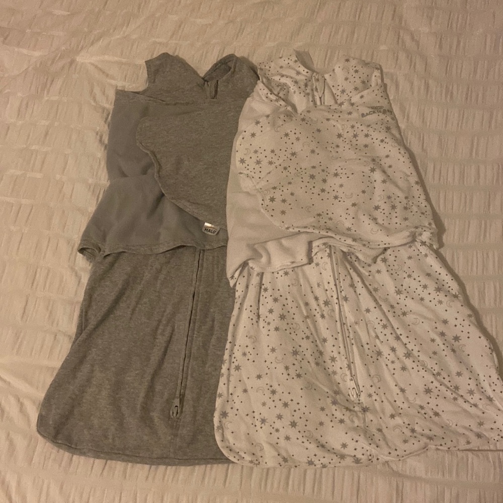 2 halo sleep sack + swaddles